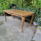 Louis XV coffee table in oak and cherry marquetry.