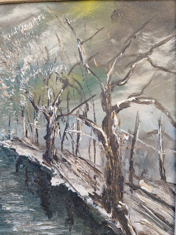 Lucien Delarue (1925-2011) - Oil on canvas - Path in Sologne