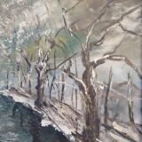 Lucien Delarue (1925-2011) - Oil on canvas - Path in Sologne