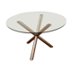 Table de salle à manger italienne ronde en verre fumé et acier chromé, années 1970