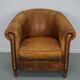 Fauteuil Club Vintage en Cuir Couleur Cognac, Pays-Bas