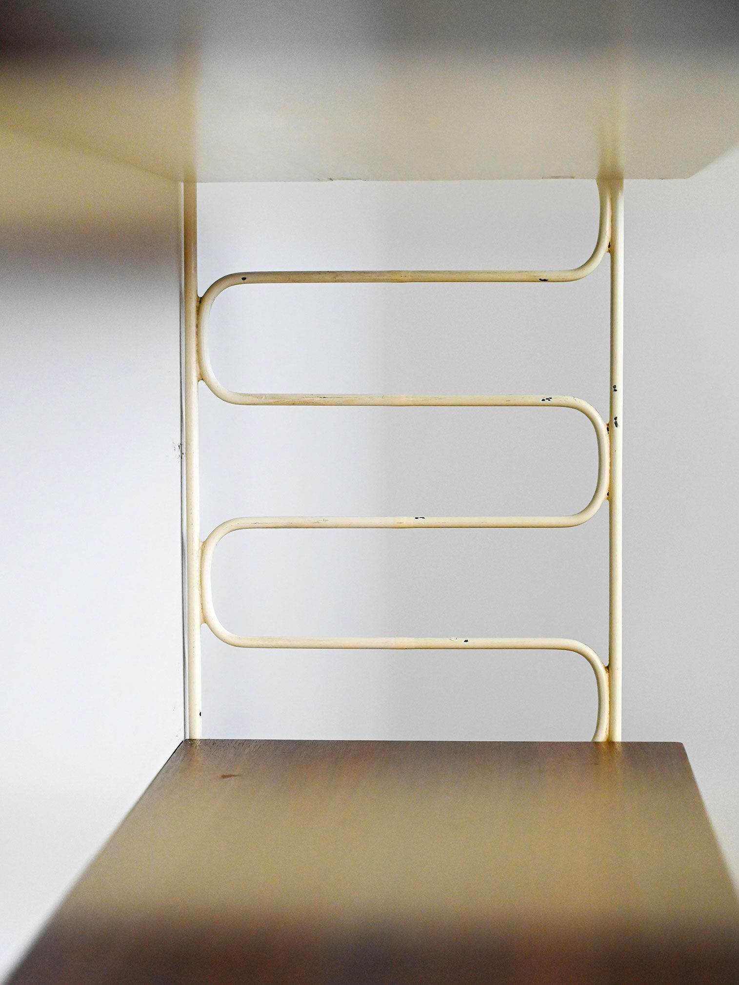 Swedish wood and metal shelving unit