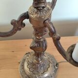 bronze 3-light chandelier, rococo style desk lamp