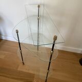Console tripode en verre et fer  1950