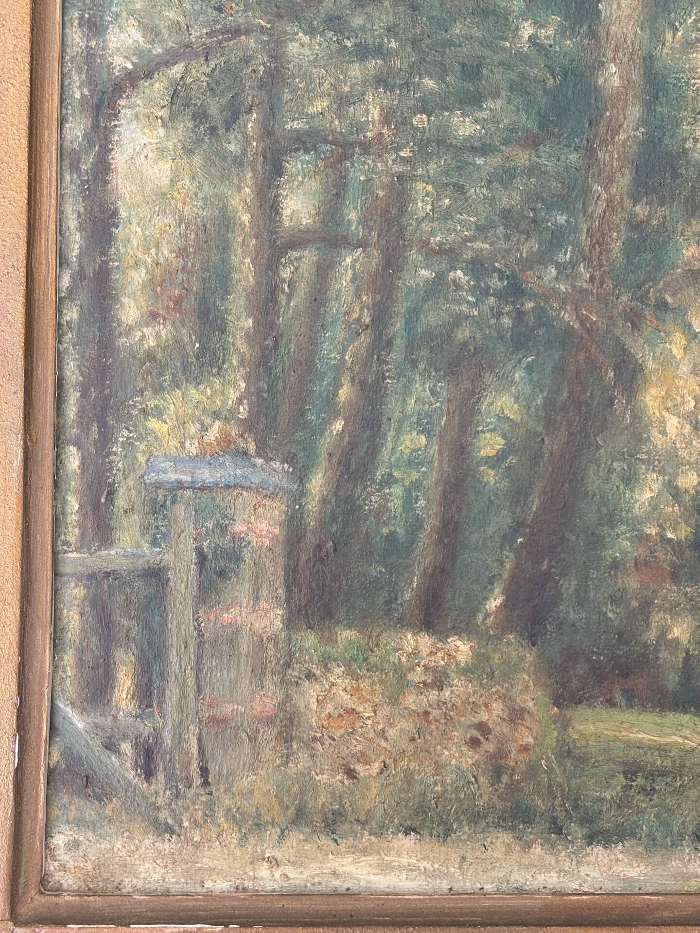 Peinture ancienne encadrée - signée R Guillet - 1948