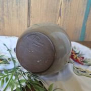Glazed stoneware single-flower vase signed Jean Dubost, vintage Fr