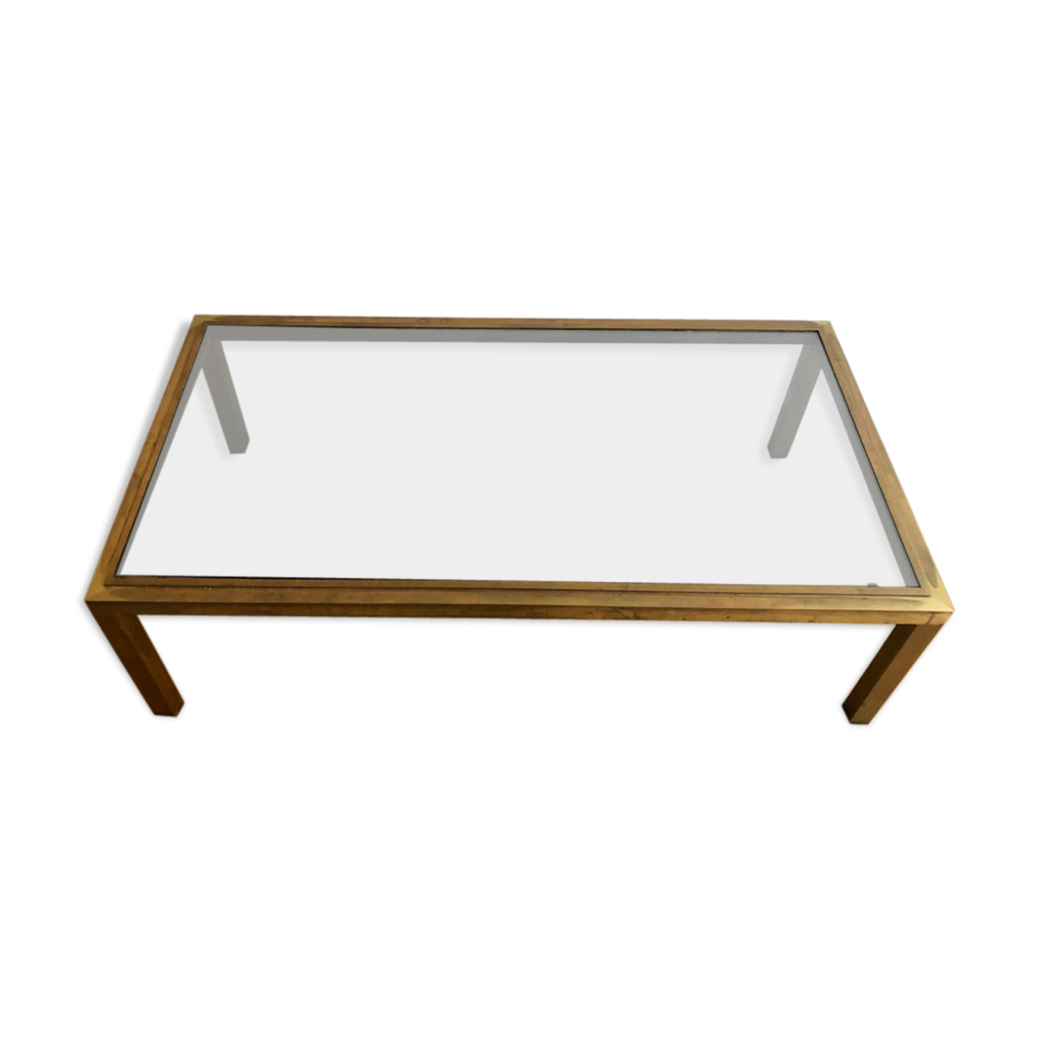Low table smoked glass and brass