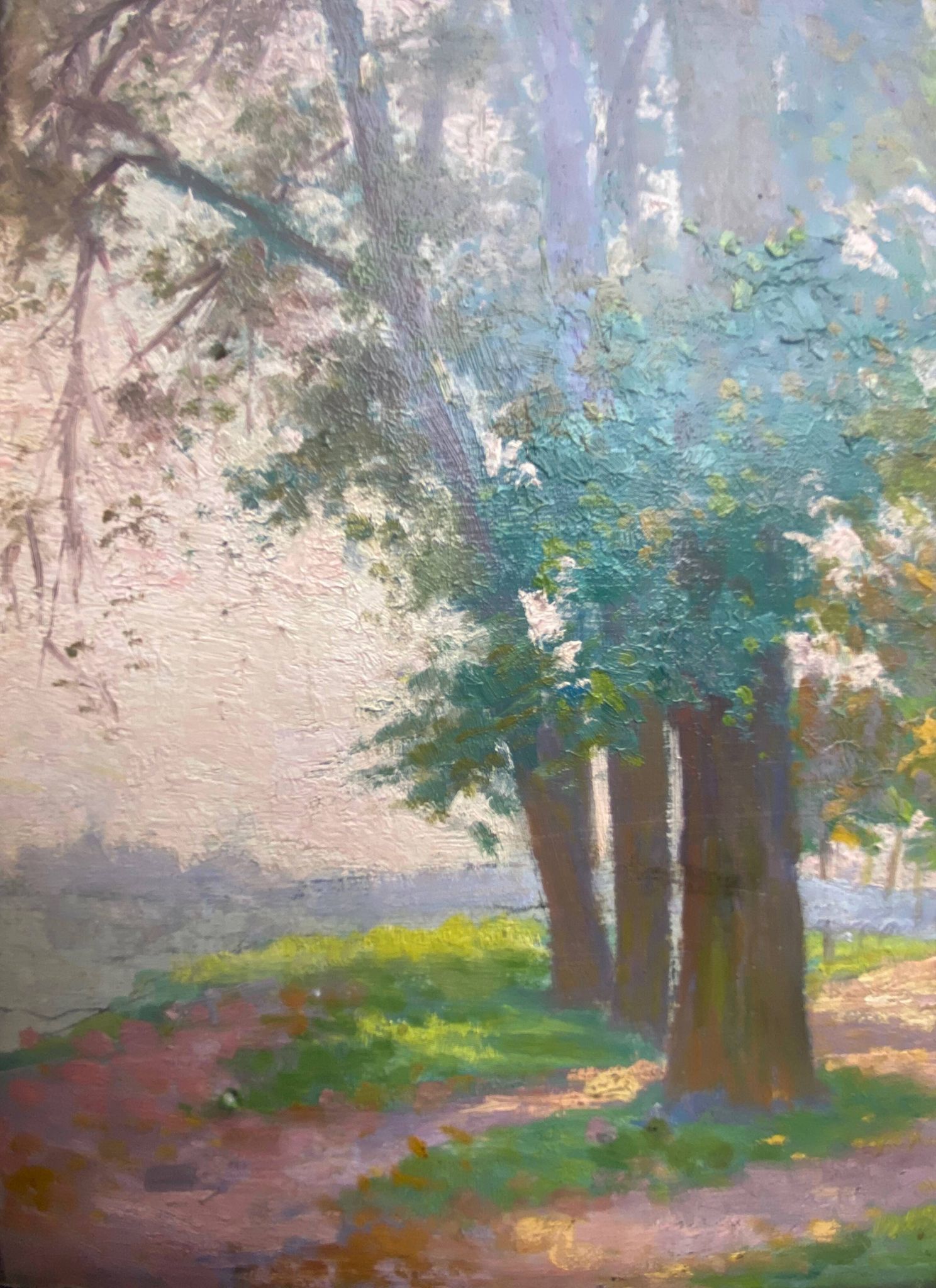 Painting: "Landscape with sunny trees" HSC signed around 1900
