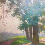 Painting: "Landscape with sunny trees" HSC signed around 1900