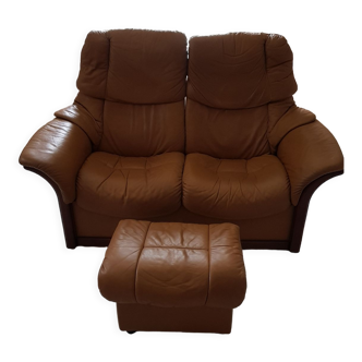 Stressless sofa 2 places + ottoman