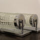 Wall lamps in worked glass and chromed metal, Italy 70's