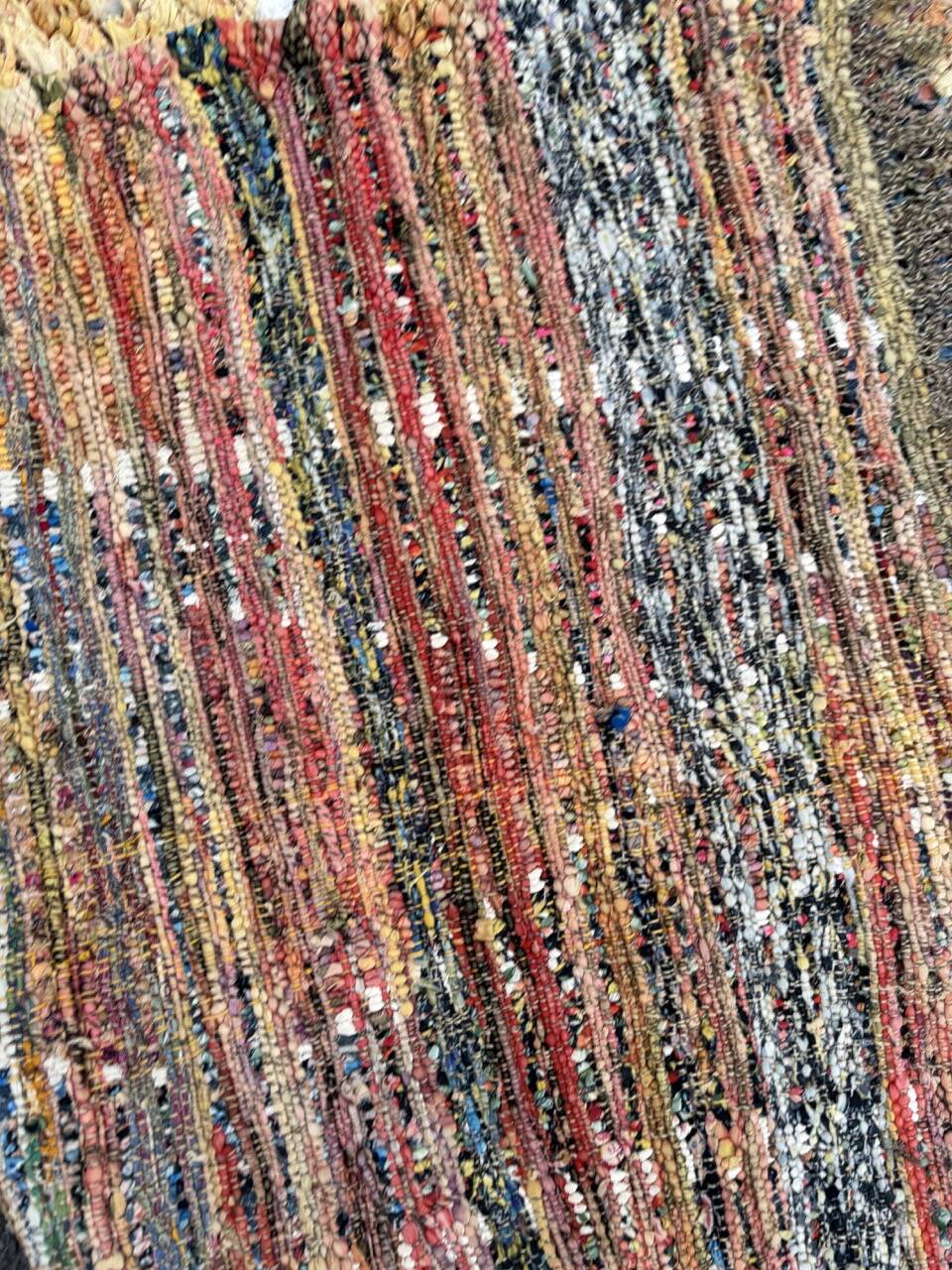 Boucherouite Moroccan Berber rug - hand-woven with recycled fabric scraps - 90x205 cm