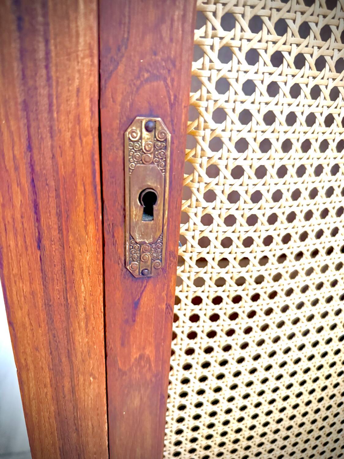 Vintage Parisian wardrobe in wood and caning – Art style