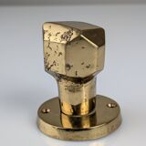 Pair of Sculptural Brutalist Rotating Bronze Door Knobs, 1970s