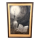 Old drawing still life signed L. Pignal – candle, book, glasses