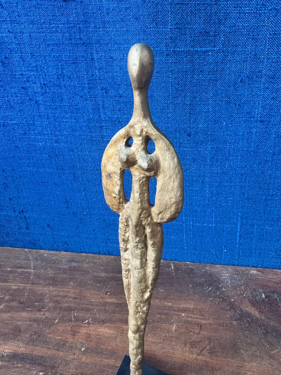 Female subject in gilded bronze, 1999 signed Claudine Berechel