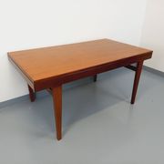 Vintage Scandinavian 50s 60s teak dining table with extension