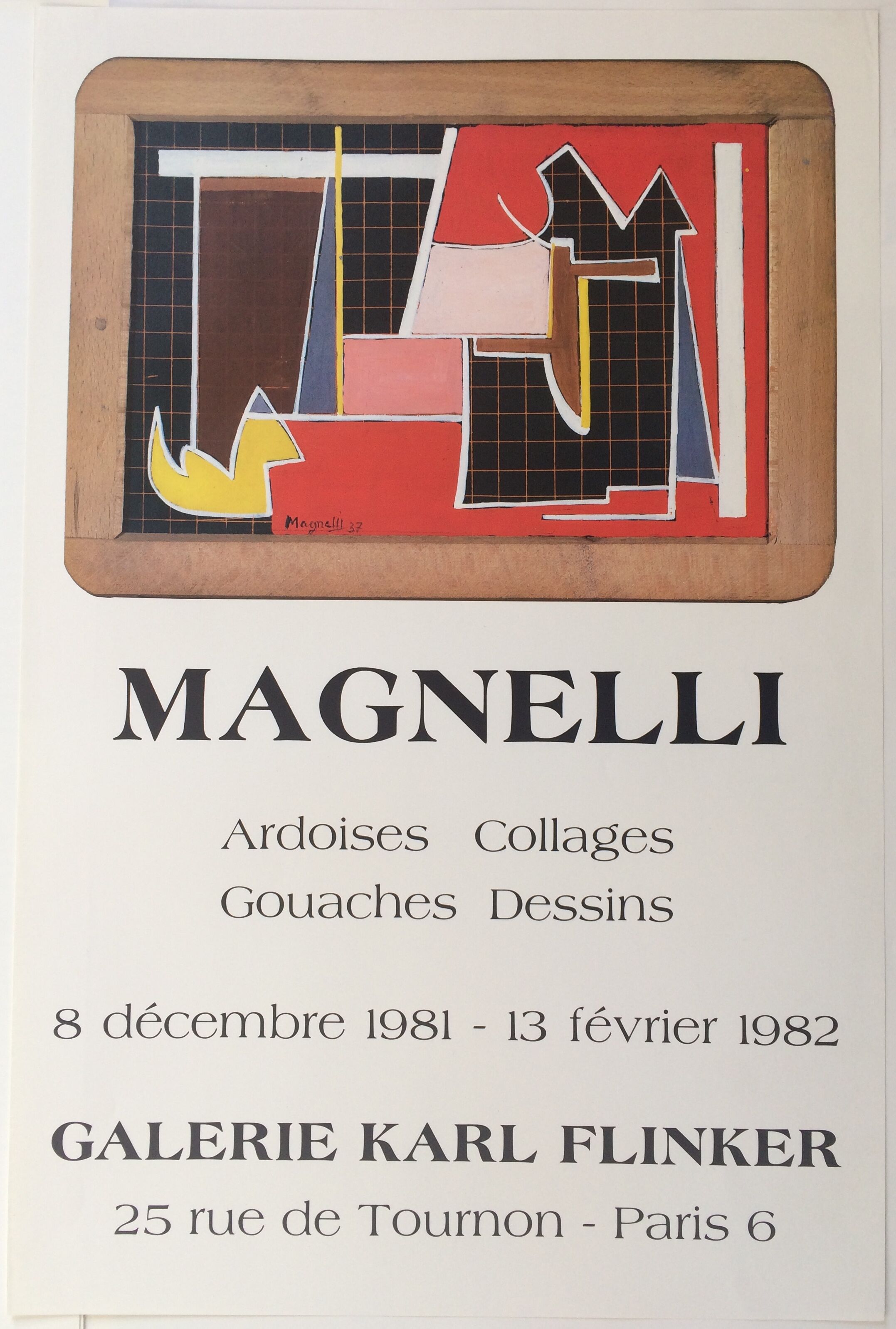 Affiche originale d'exposition Galerie Karl Finker, 1981-82