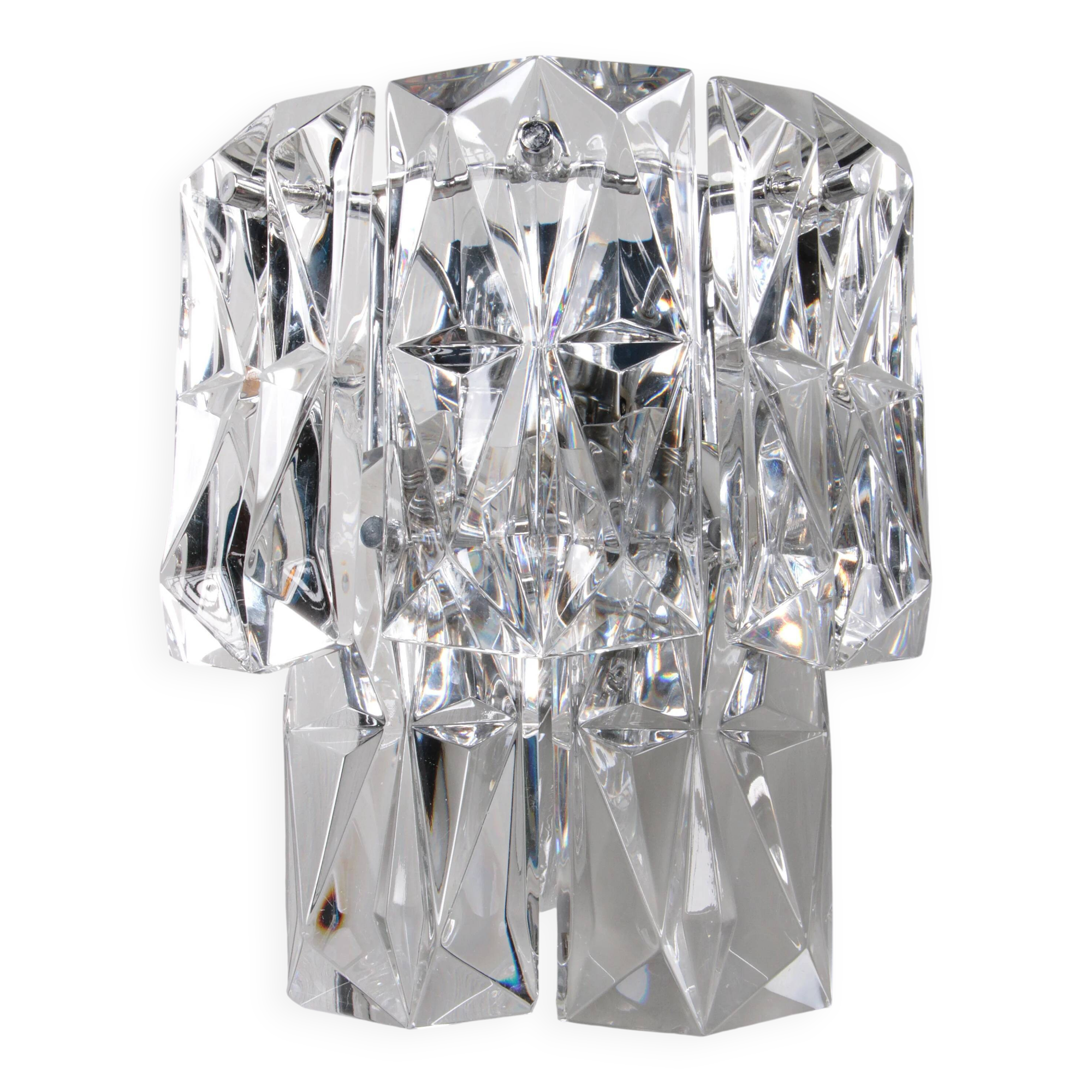 Rare 1960s Kinkeldey German crystal wall sconce 1960