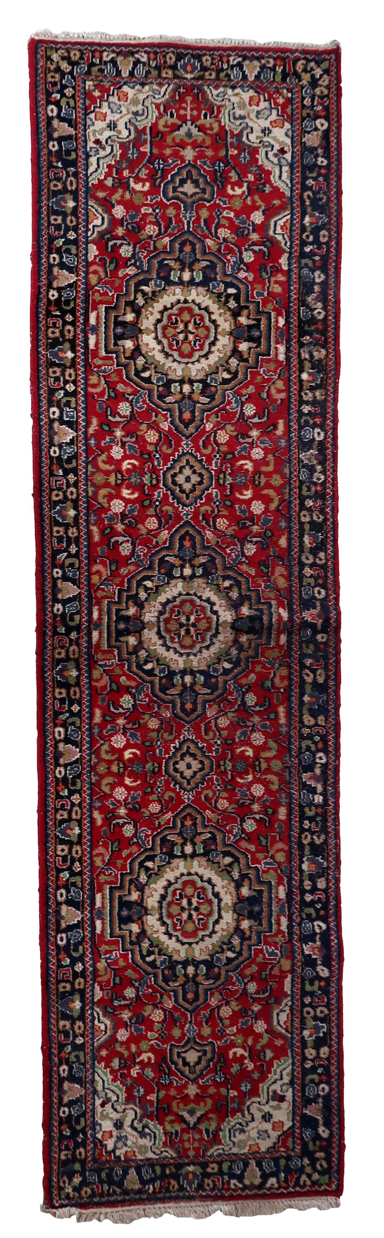 Tapis vintage du Moyen-Orient Malayer fait main en laine – 80 x 289 cm 1950