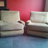 2 armchairs + 1 footrest + 1 3-seater sofa from the 70s