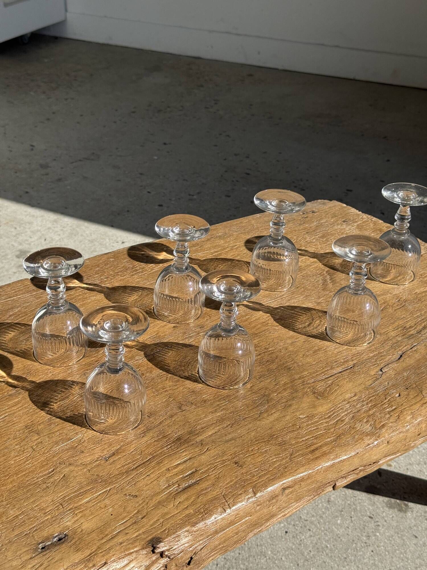 Set of 5 mini liqueur glasses on a stem H10 D8