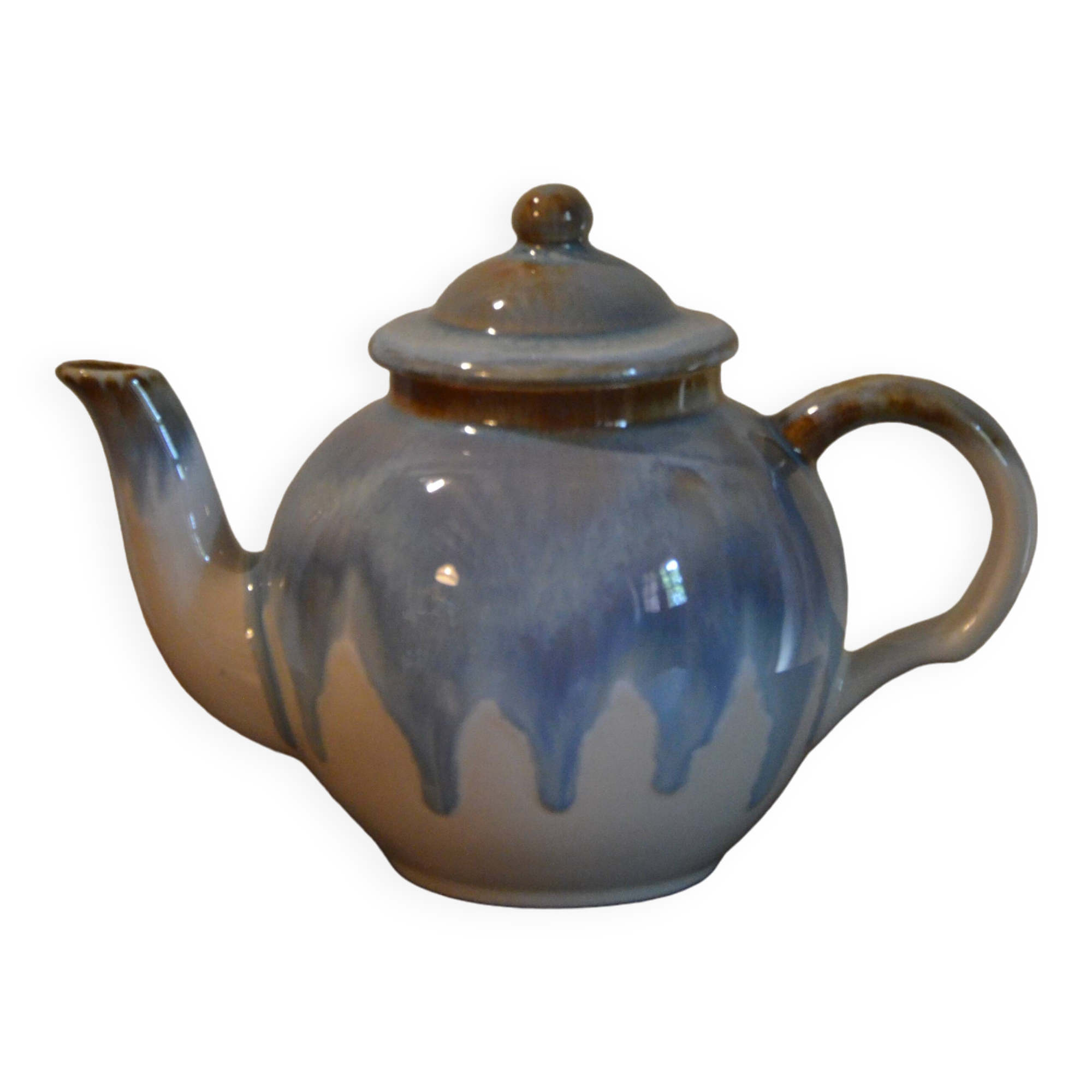Blue ceramic teapot