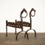 Hand-forged zoomorphic candle holders, Italy, 1950s, set of 2