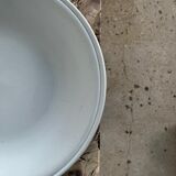 Flat set and light blue saucière earthenware from Montereau