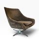 Brown vintage armchair/chair on a star base.