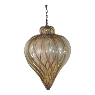 Lanterne spirale électrifiée en verre soufflé de Murano par Gianni Seguso 1960