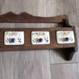 wooden shelf and desvres earthenware drawers