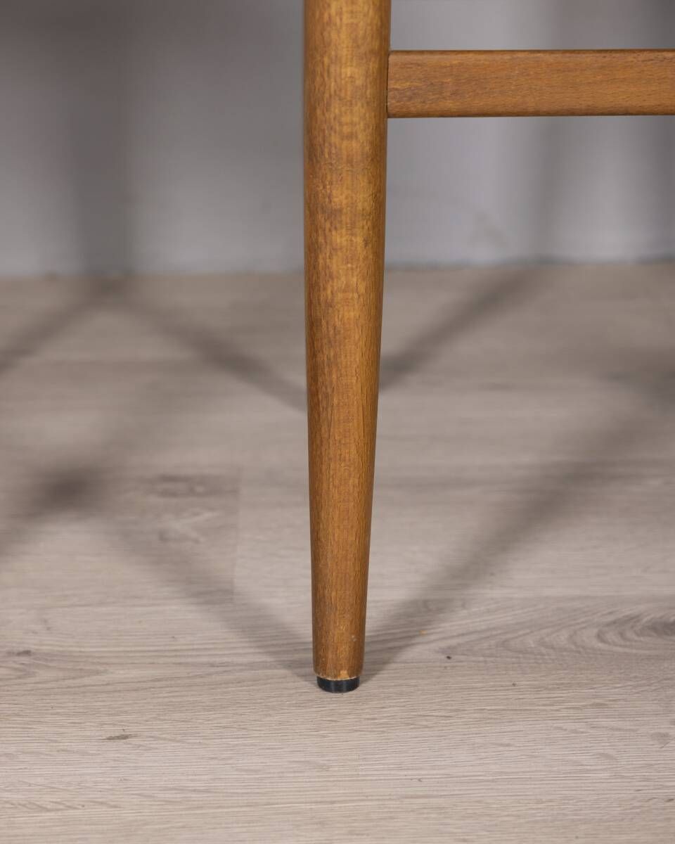 Pair of vintage 1960s chairs in wood and leather, italian design