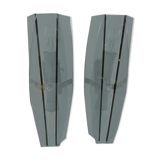 Pair of wall lamps in blue glass design 70s