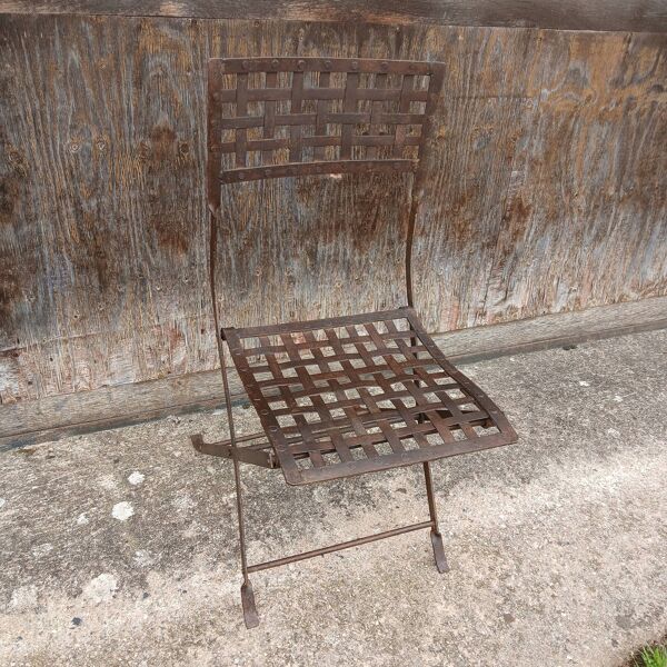 3 chaises en fer forgé