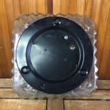 Old molded glass ceiling light + vintage black metal support