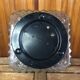 Old molded glass ceiling light + vintage black metal support