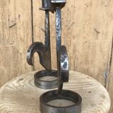 Signed zoomorphic iron candle holders