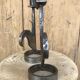 Signed zoomorphic iron candle holders