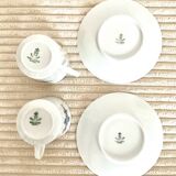 Porcelain coffee cups and saucers
