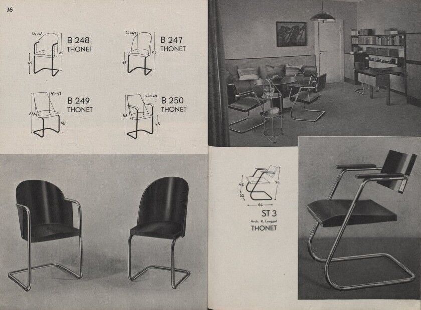 Chaise de style Bauhaus Thonet B247 années 1930