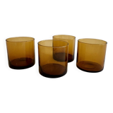 Set of 4 amber glasses