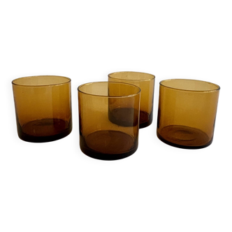 Set of 4 amber glasses