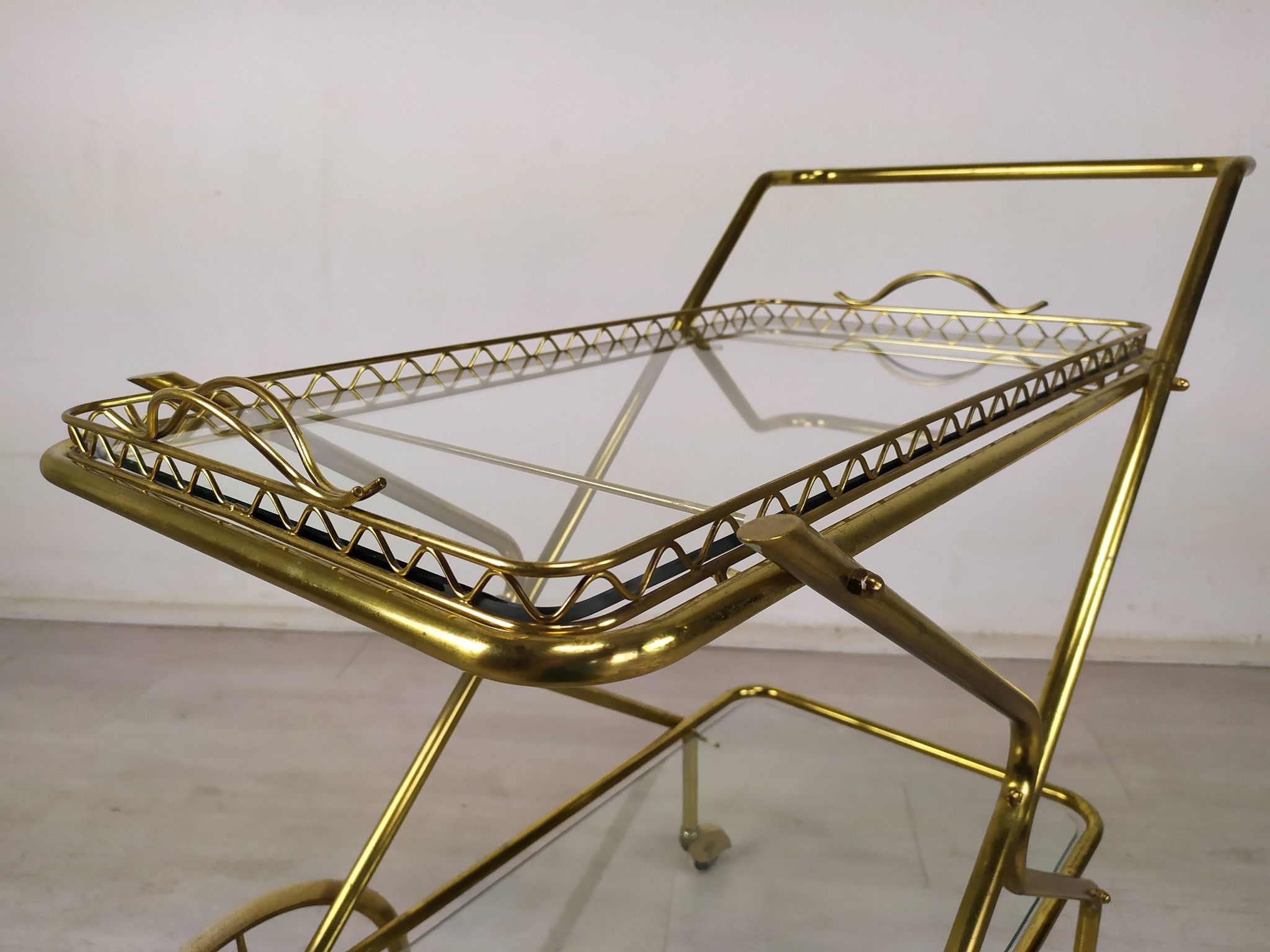 Vintage golden brass rolling service