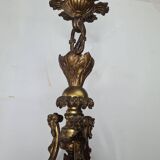 LOUIS XV style chandelier in gilded and patinated bronze with draped women