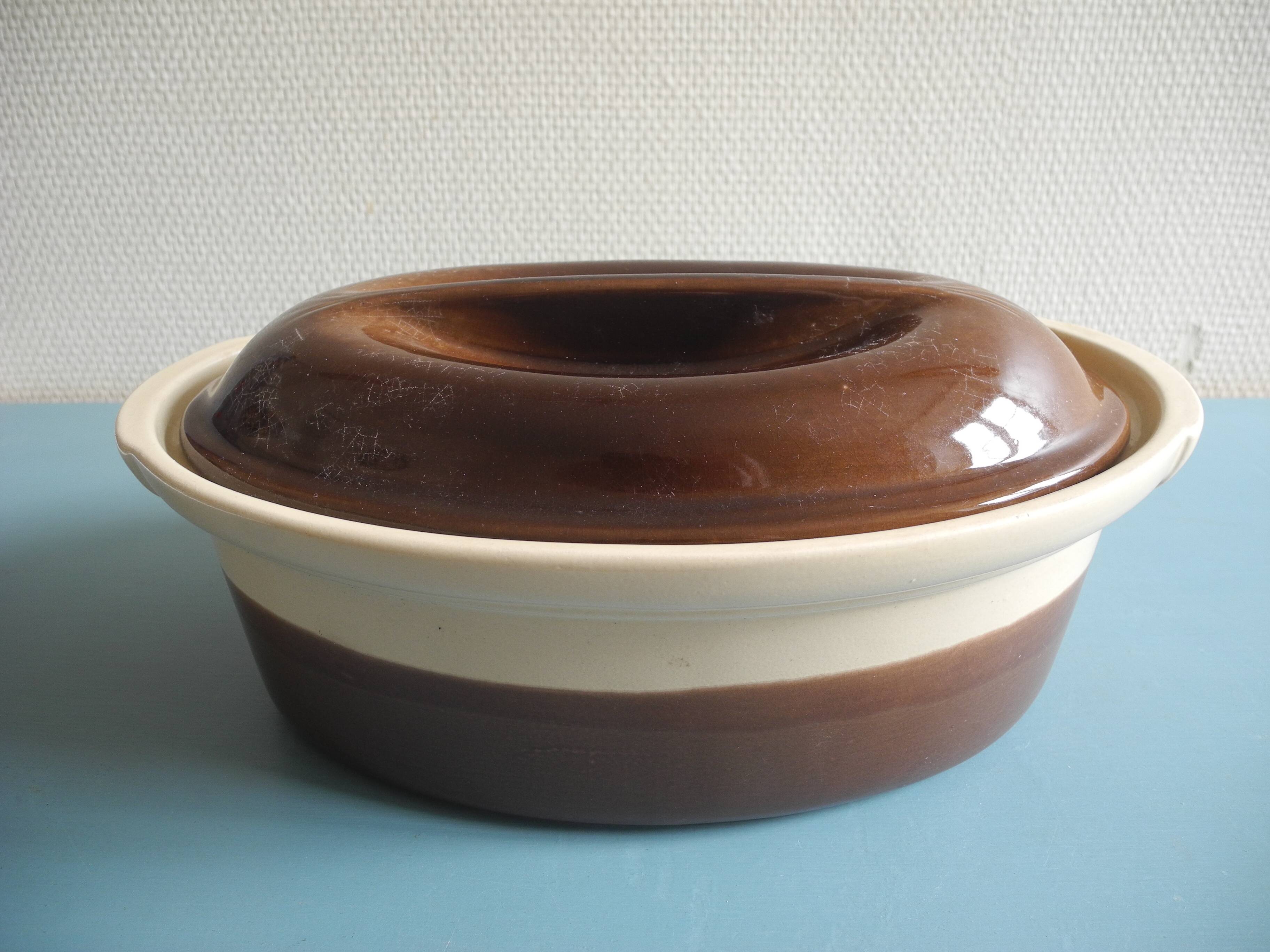 Old Emile Henry terrine dish vintage French earthenware dish