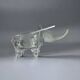 Elephant ashtray in Murano glass and silver piece, Italy, 1970s