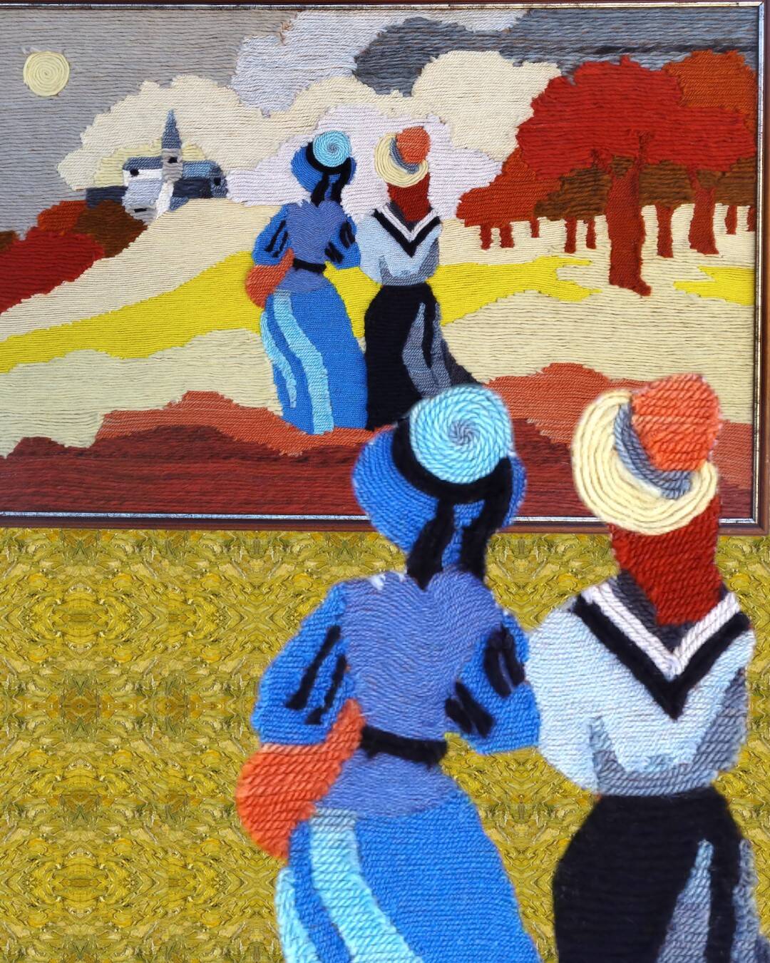 Tableau vintage fil de laine