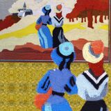 Tableau vintage fil de laine