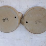 2 assiettes à escargot en grès village CNP